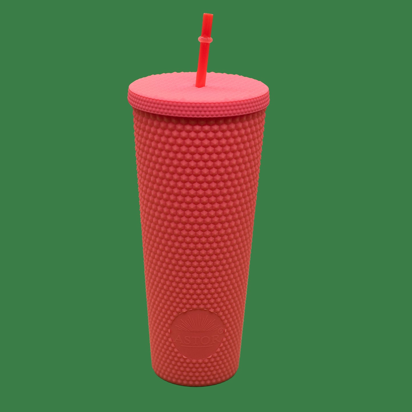 Matte Neon Coral Studded Tumbler