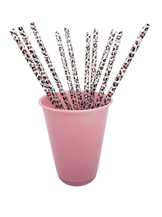 Leopard Print Straws