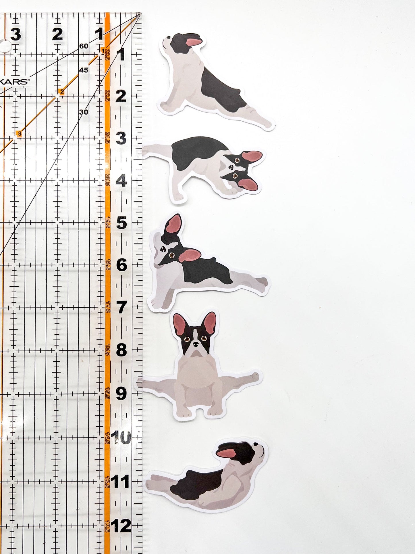 French Bulldog Dog Yoga Vinyl Stickers