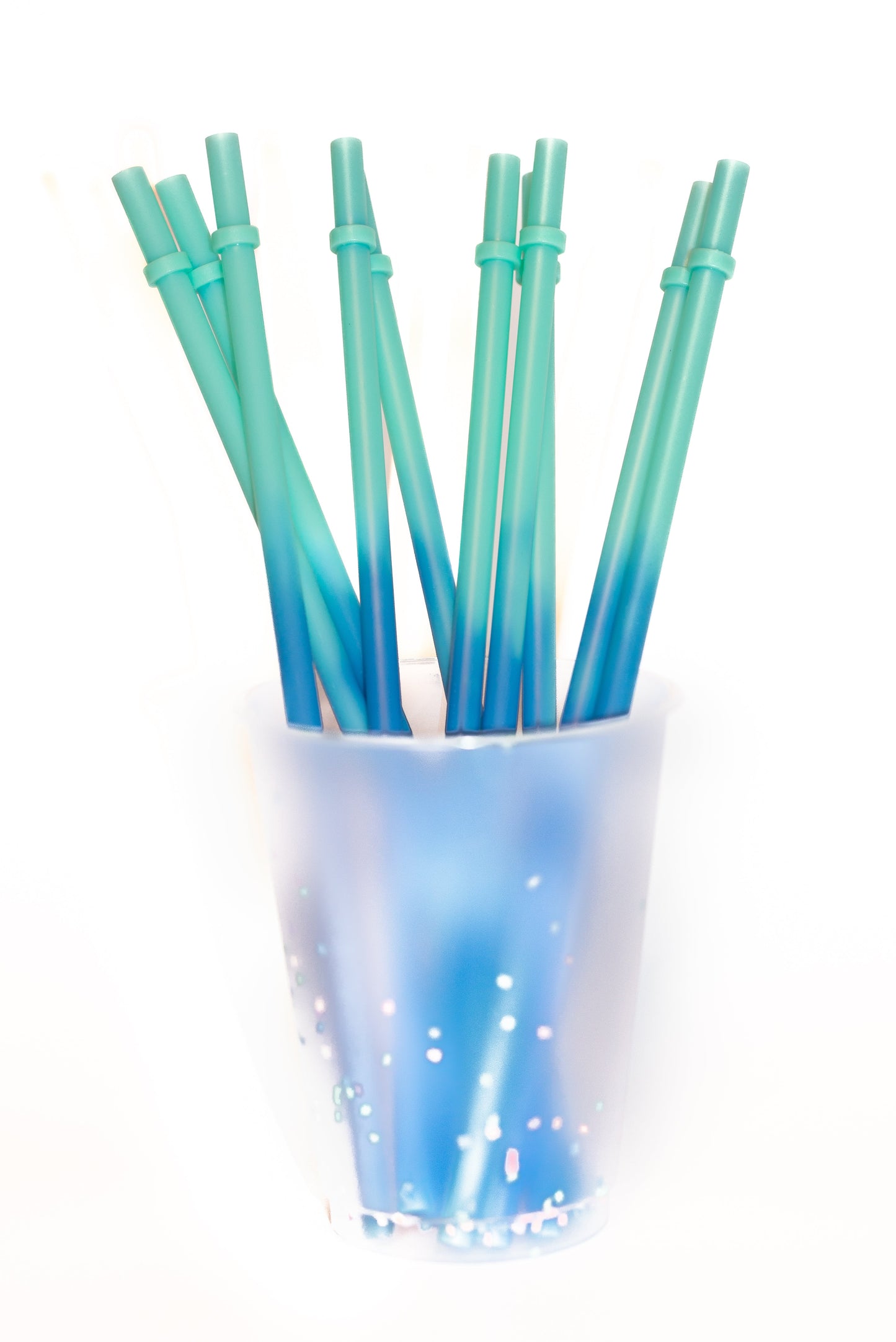 Aqua to Royal Blue Color Changing Reusable Straws